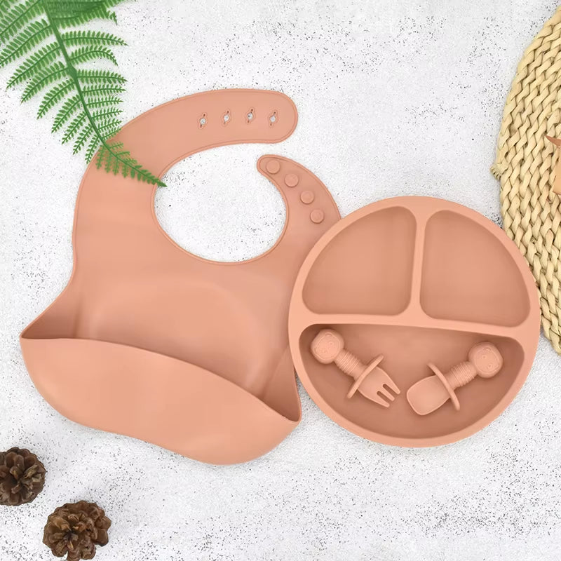 Mess-Free Silicone Baby Feeding Set (3 or 4 pcs)